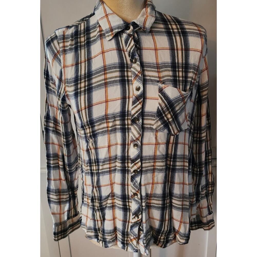 Maurices Plaid Button Up Long Sleeve Shirt Size Medium